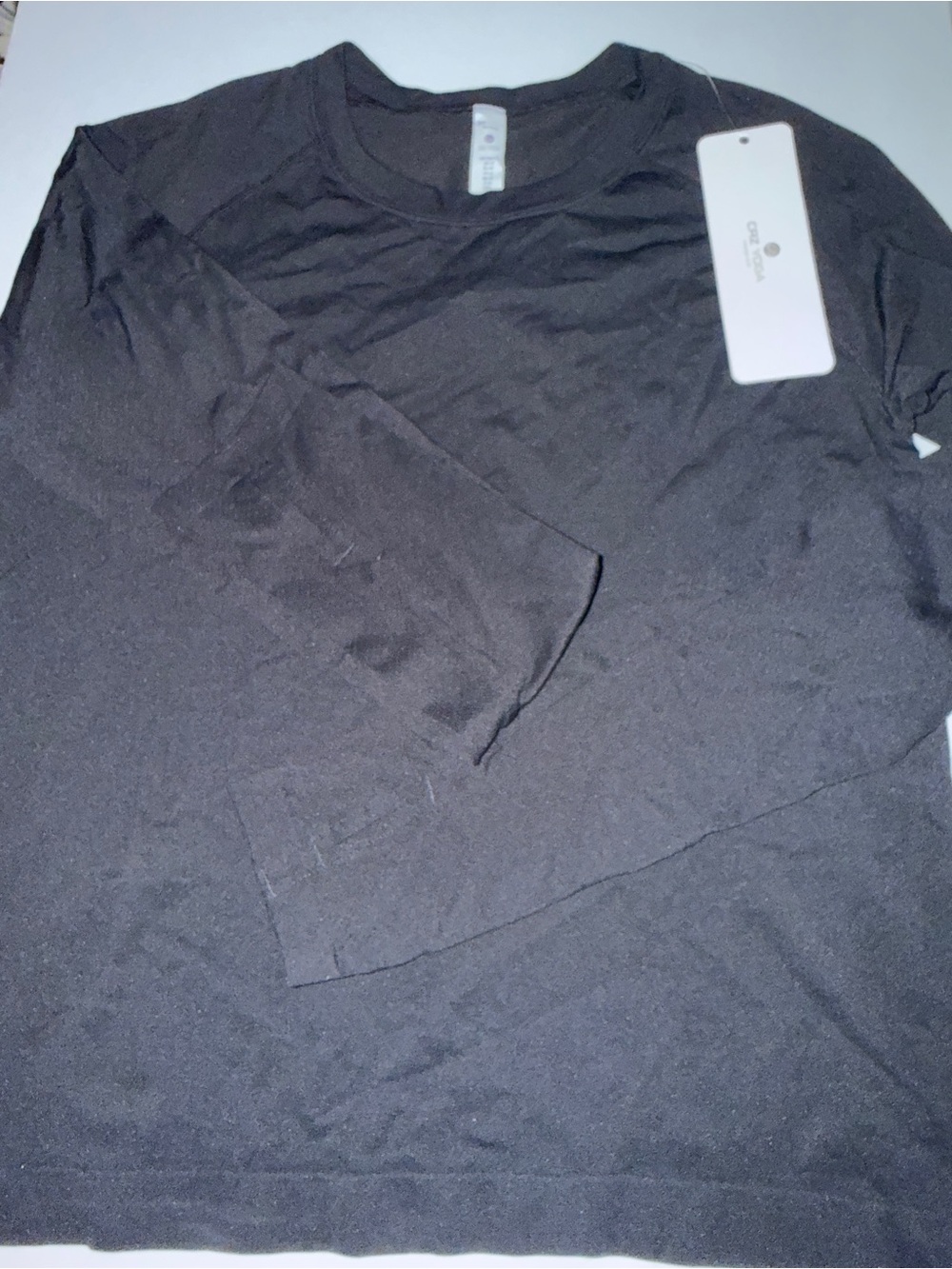 NWT CRZ Yoga Long Sleeve Shirt Black Size M Athletic Top - Picture 7 of 7